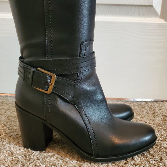 Naturalizer Black Leather Wide Calf Kelsey Riding Boots size 7.5 - Picture 2 of 6